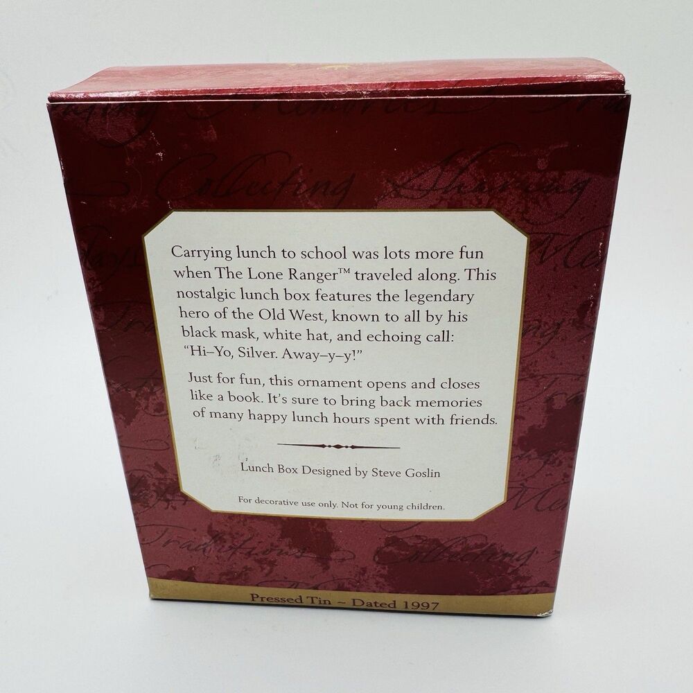 Vintage 1997 Hallmark Keepsake Ornament The Lone Ranger Lunch Box Tin Excellent - Picture 2 of 6